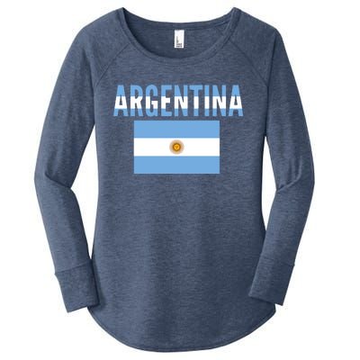 Cool Argentina Country Flag Soccer Women's Perfect Tri Tunic Long Sleeve Shirt