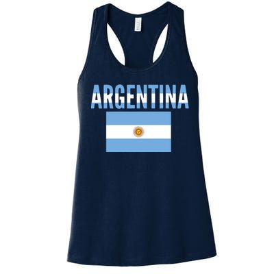 Cool Argentina Country Flag Soccer Women's Racerback Tank