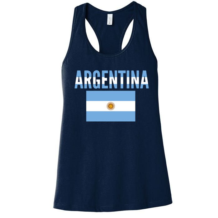 Cool Argentina Country Flag Soccer Women's Racerback Tank