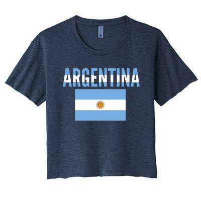 Cool Argentina Country Flag Soccer Women's Crop Top Tee