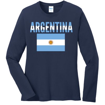 Cool Argentina Country Flag Soccer Ladies Long Sleeve Shirt