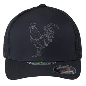 Chicken Art Colorful Rooster Funny Fowl Lovers Outfit Flexfit Unipanel Trucker Cap