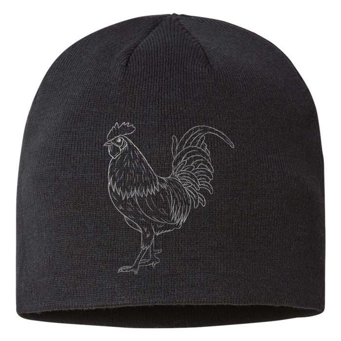 Chicken Art Colorful Rooster Funny Fowl Lovers Outfit Sustainable Beanie