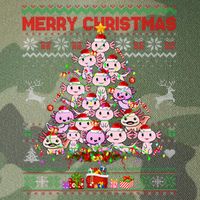 Cute Axolotl Christmas Tree Ugly Sweater   Legacy Tie Dye Trucker Hat