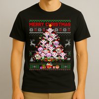 Cute Axolotl Christmas Tree Ugly Sweater   T-Shirt