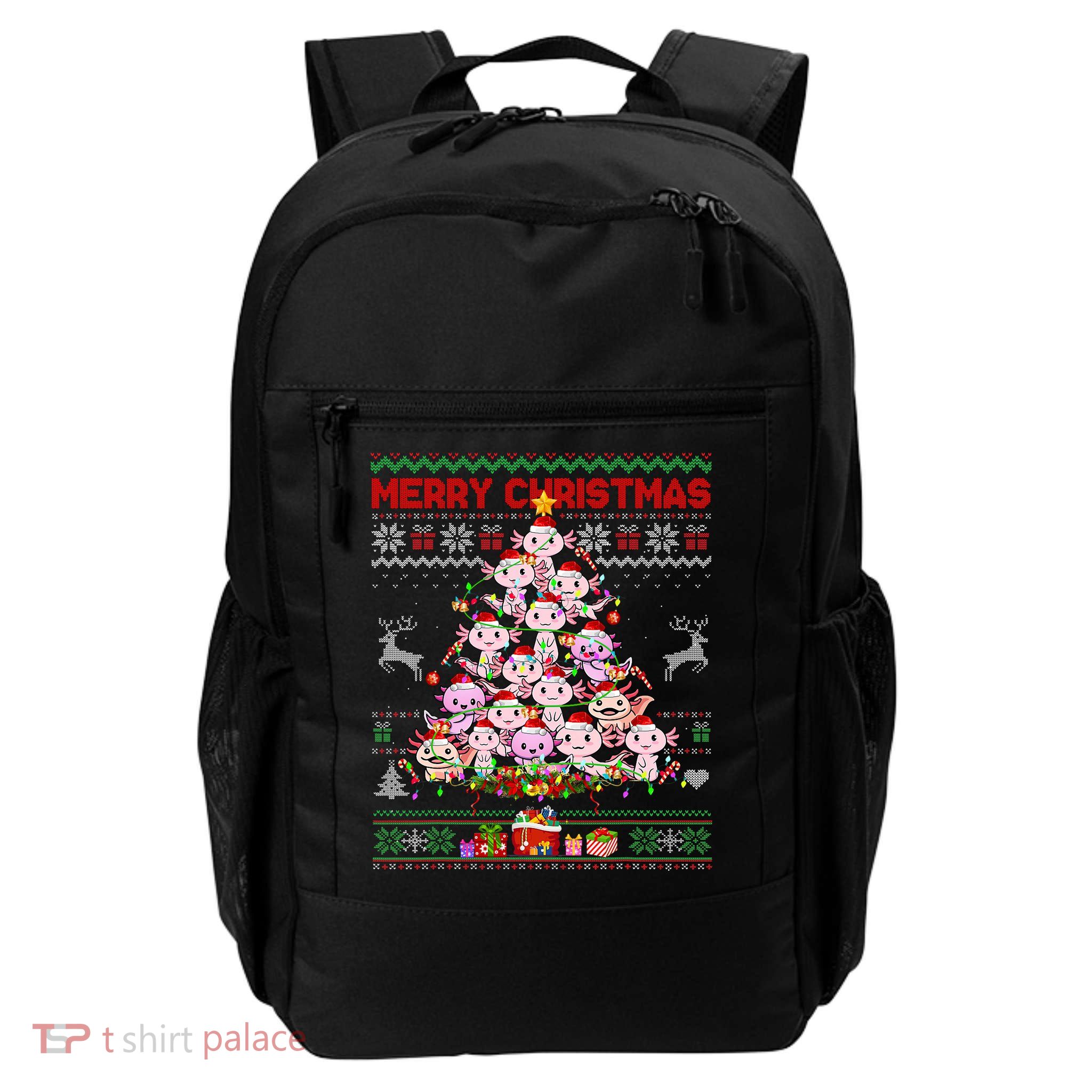 Cute Axolotl Christmas Tree Ugly Sweater   Backpack