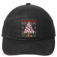 Cute Axolotl Christmas Tree Ugly Sweater   7-Panel Snapback Hat
