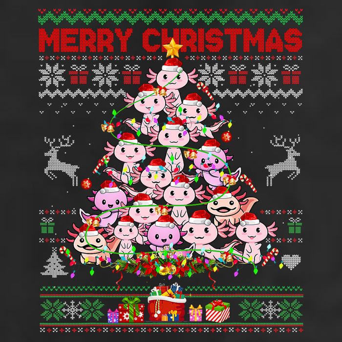 Cute Axolotl Christmas Tree Ugly Sweater   Adult Drive Performance Visor