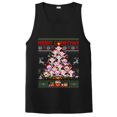 Cute Axolotl Christmas Tree Ugly Sweater   PosiCharge Competitor Tank