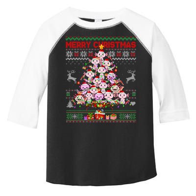 Cute Axolotl Christmas Tree Ugly Sweater   Toddler Fine Jersey T-Shirt