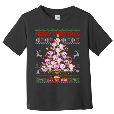 Cute Axolotl Christmas Tree Ugly Sweater   Toddler T-Shirt