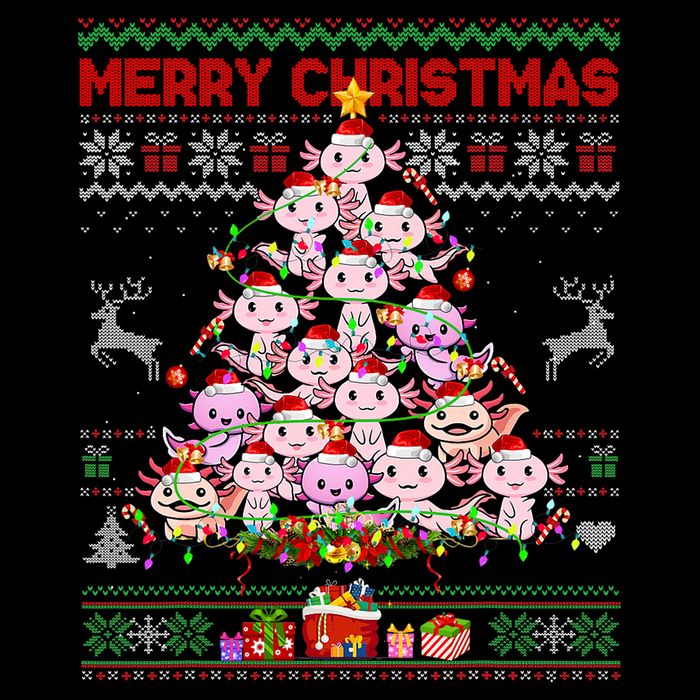 Cute Axolotl Christmas Tree Ugly Sweater   Toddler T-Shirt