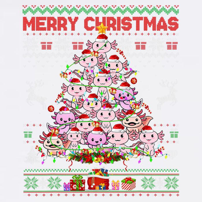 Cute Axolotl Christmas Tree Ugly Sweater   Garment-Dyed Sweatshirt