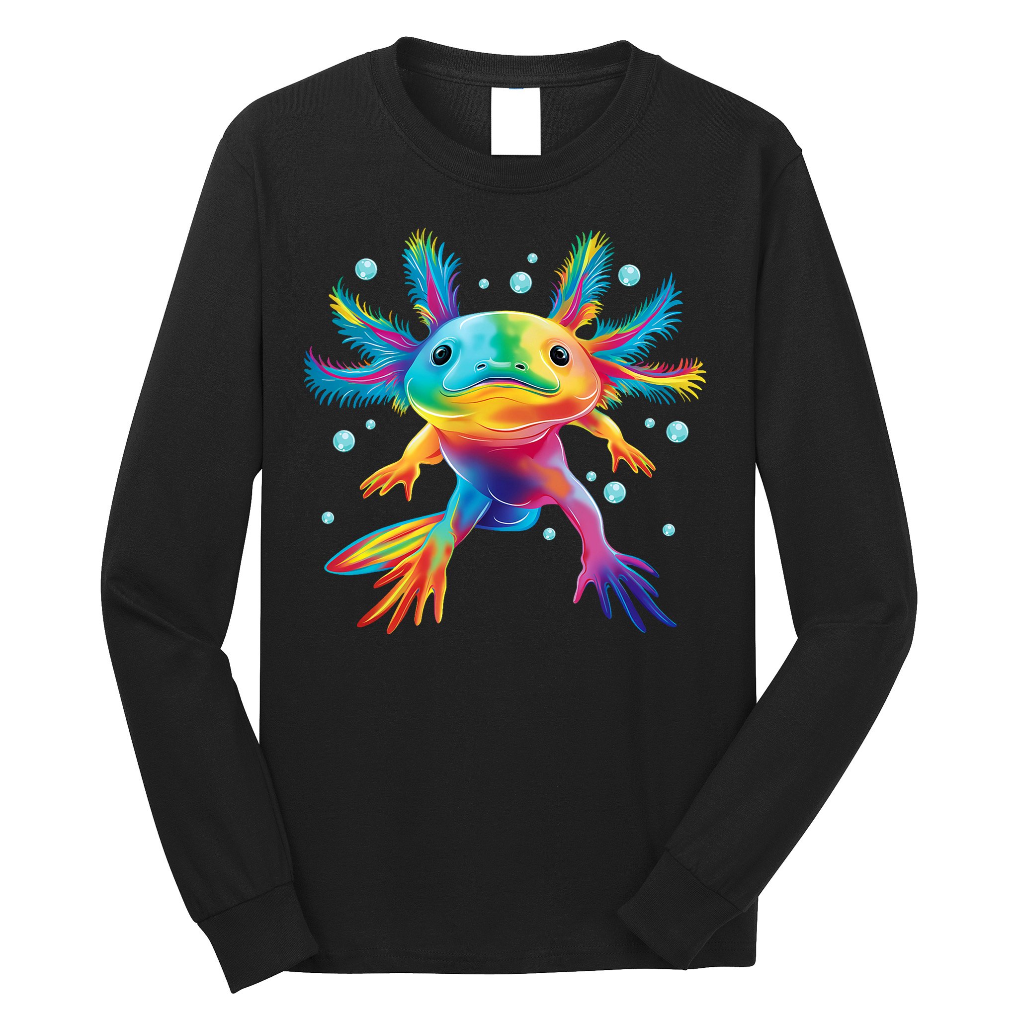 Cute Axolotl Colorful Axolotl Art Long Sleeve Shirt