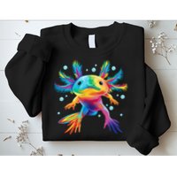 Cute Axolotl Colorful Axolotl Art Sweatshirt