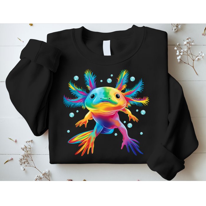 Cute Axolotl Colorful Axolotl Art Sweatshirt