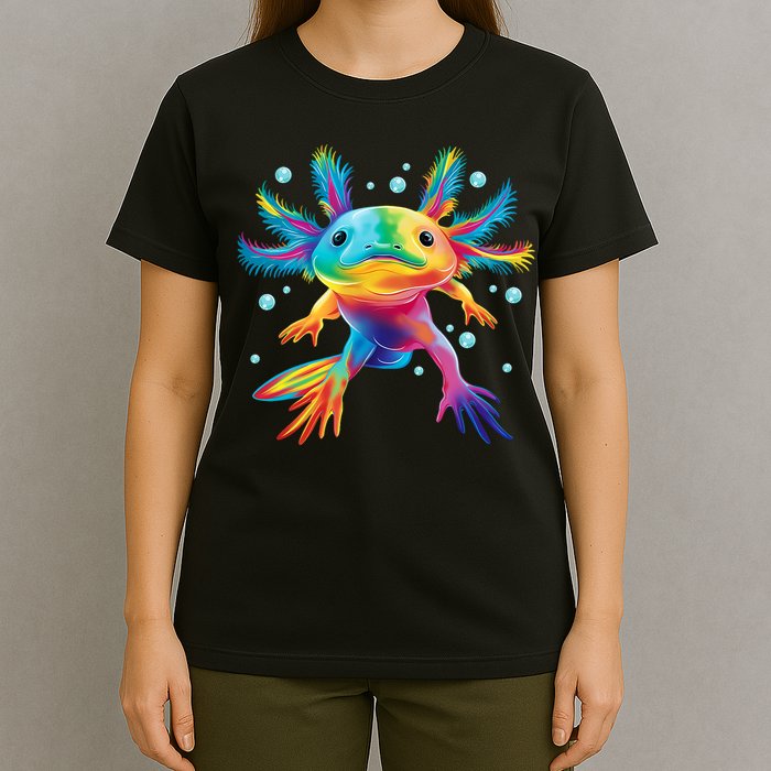 Cute Axolotl Colorful Axolotl Art T-Shirt
