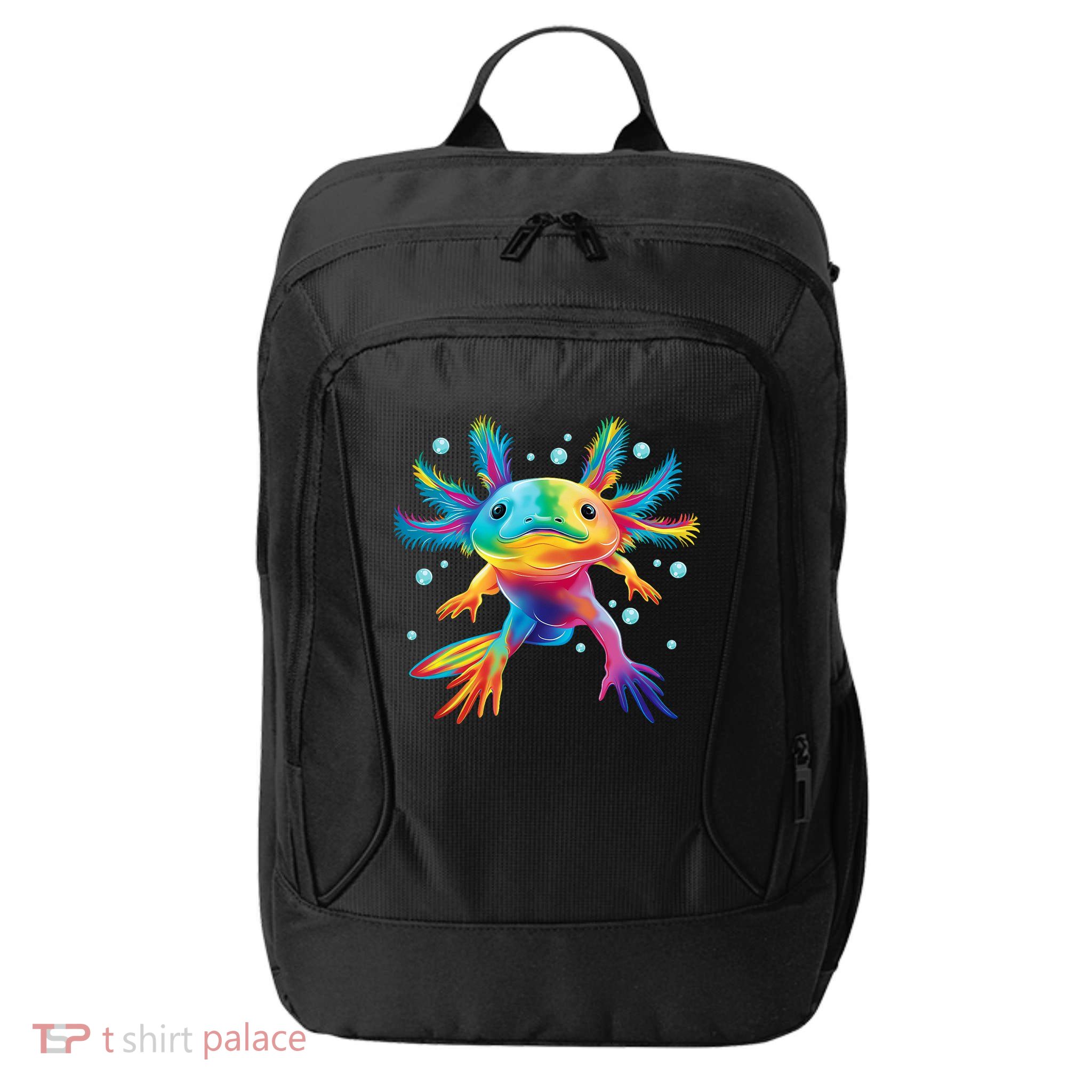 Cute Axolotl Colorful Axolotl Art City Backpack
