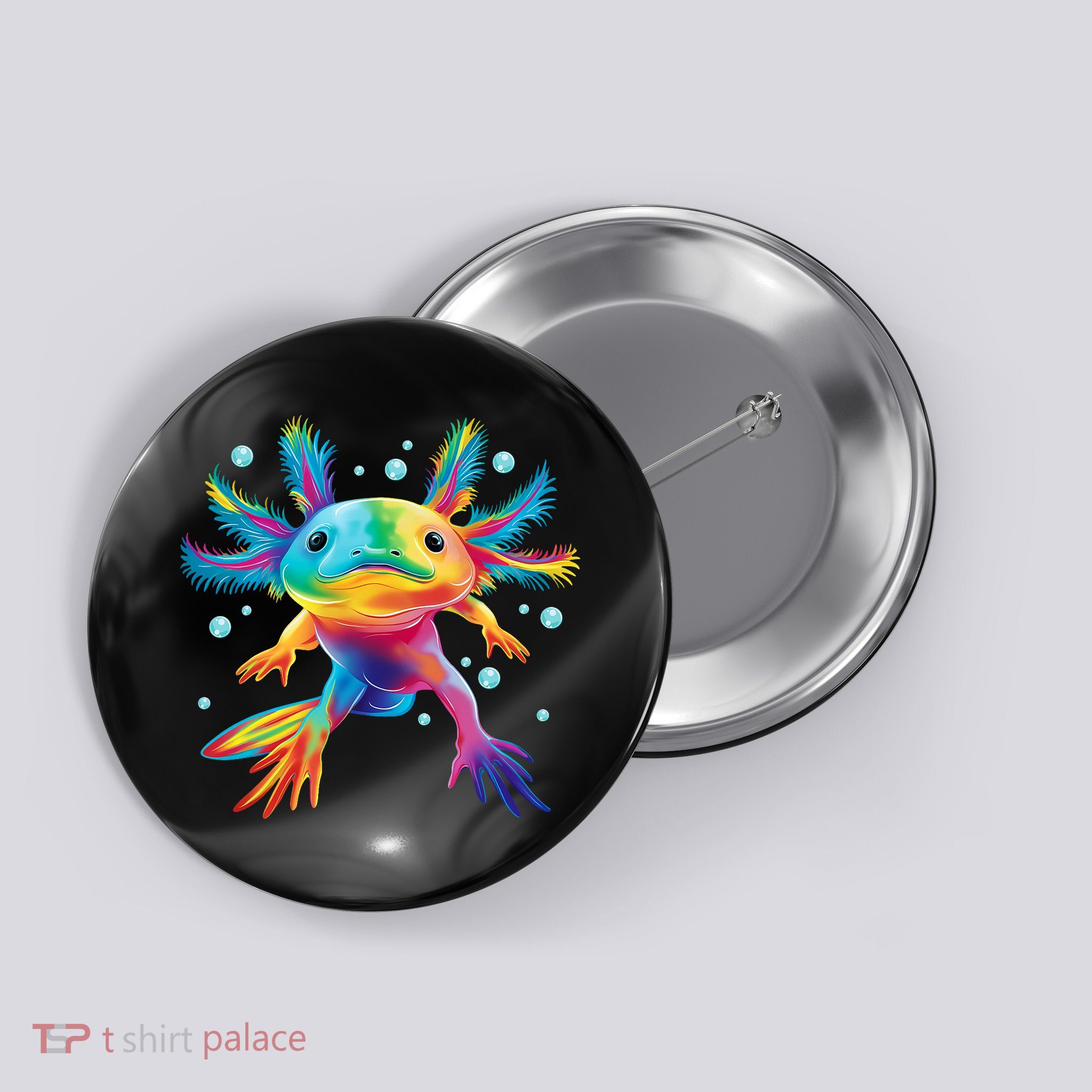 Cute Axolotl Colorful Axolotl Art Button