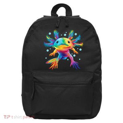 Cute Axolotl Colorful Axolotl Art 16 in Basic Backpack