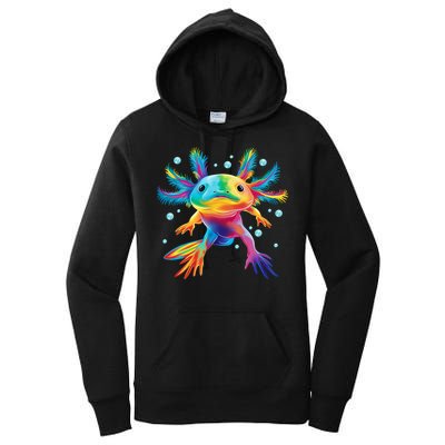 Cute Axolotl Colorful Axolotl Art Women's Pullover Hoodie