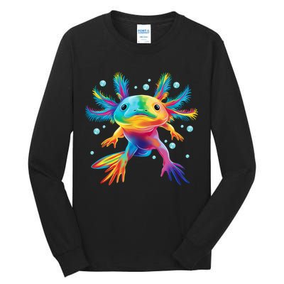 Cute Axolotl Colorful Axolotl Art Tall Long Sleeve T-Shirt