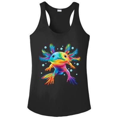 Cute Axolotl Colorful Axolotl Art Ladies PosiCharge Competitor Racerback Tank