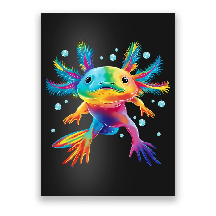 Cute Axolotl Colorful Axolotl Art Poster