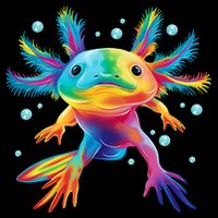 Cute Axolotl Colorful Axolotl Art Poster