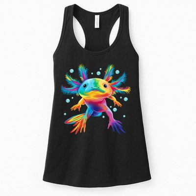 Cute Axolotl Colorful Axolotl Art Womens Tank Top