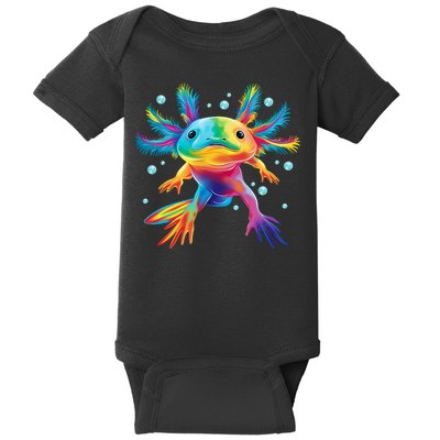 Cute Axolotl Colorful Axolotl Art Baby Bodysuit