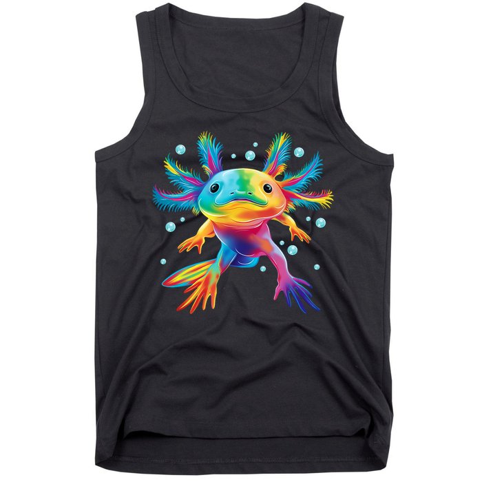 Cute Axolotl Colorful Axolotl Art Tank Top