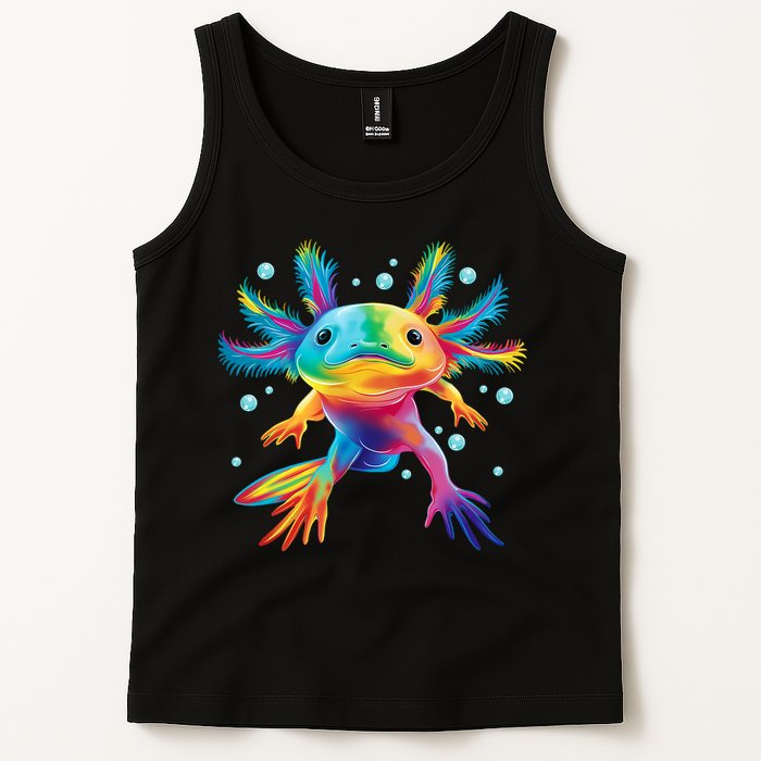 Cute Axolotl Colorful Axolotl Art Tank Top