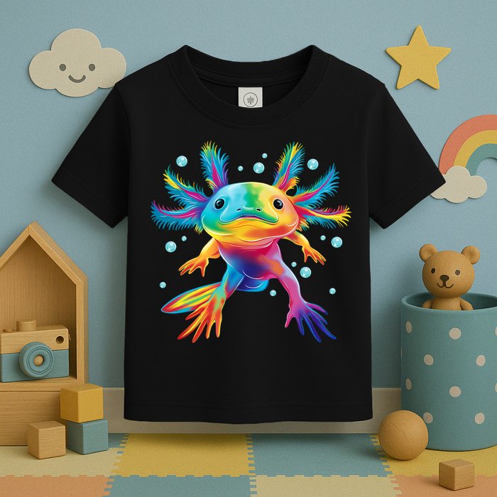 Cute Axolotl Colorful Axolotl Art Toddler T-Shirt
