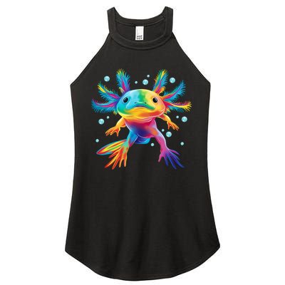 Cute Axolotl Colorful Axolotl Art Women's Perfect Tri Rocker Tank