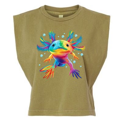 Cute Axolotl Colorful Axolotl Art Garment-Dyed Women's Muscle Tee
