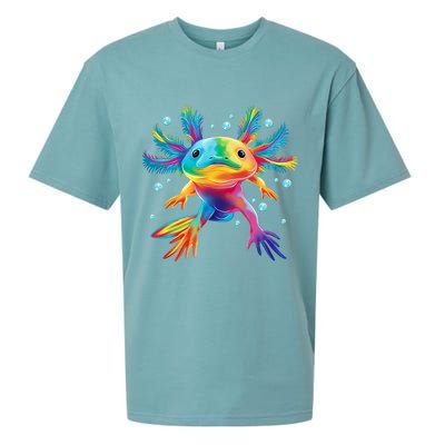 Cute Axolotl Colorful Axolotl Art Sueded Cloud Jersey T-Shirt