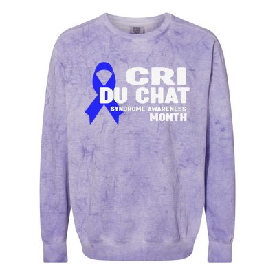 Cdc Awareness Cri Du Chat Syndrome Awareness Month Colorblast Crewneck Sweatshirt