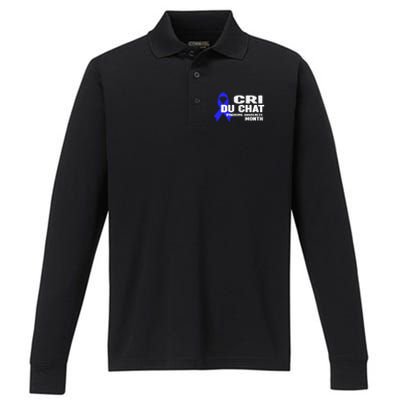 Cdc Awareness Cri Du Chat Syndrome Awareness Month Performance Long Sleeve Polo