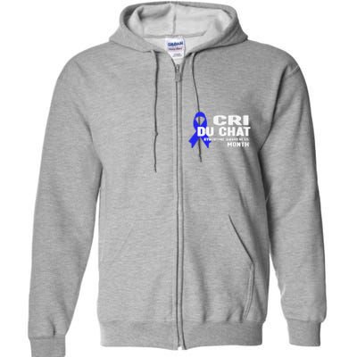 Cdc Awareness Cri Du Chat Syndrome Awareness Month Full Zip Hoodie