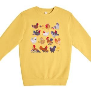 Chicken And Chick Pastel Premium Crewneck Sweatshirt