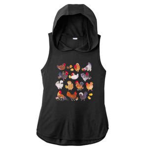 Chicken And Chick Pastel Ladies PosiCharge Tri-Blend Wicking Draft Hoodie Tank