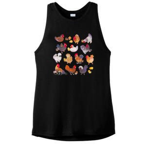 Chicken And Chick Pastel Ladies PosiCharge Tri-Blend Wicking Tank