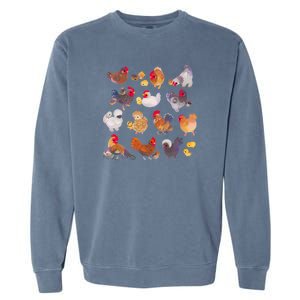 Chicken And Chick Pastel Garment-Dyed Sweatshirt