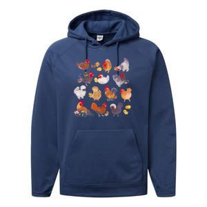 Chicken And Chick Pastel Performance Fleece Hoodie