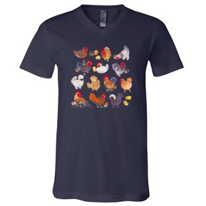 Chicken And Chick Pastel V-Neck T-Shirt