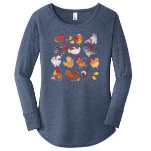 Chicken And Chick Pastel Women's Perfect Tri Tunic Long Sleeve Shirt