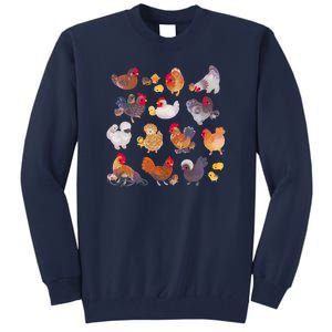 Chicken And Chick Pastel Tall Sweatshirt