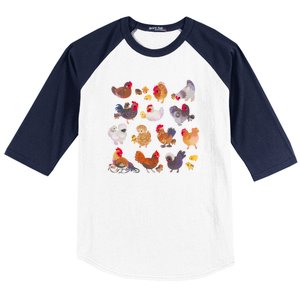 Chicken And Chick Pastel Baseball Sleeve Shirt