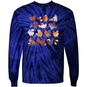 Chicken And Chick Pastel Tie-Dye Long Sleeve Shirt